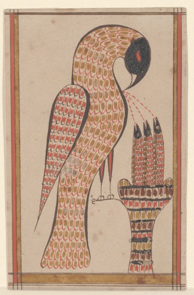 Pelican in zijn vroomheid, Fraktur schilderij, c.1810 door David Kulp